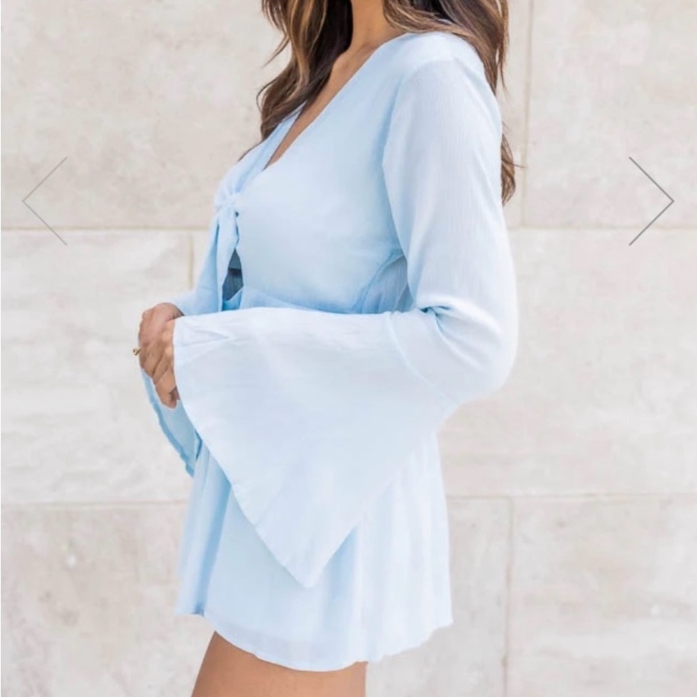 A Loving Heart Blue Dress Romper - Picture 3 of 8
